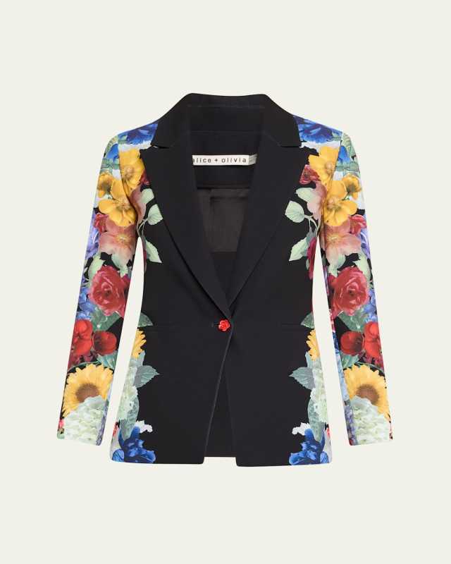 Denny Notch-Collar Boyfriend Blazer